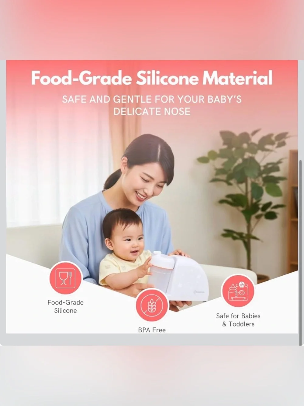 New Open Box BabySmile Electric Nasal Aspirator, Gentle Suction Nose Cleaner